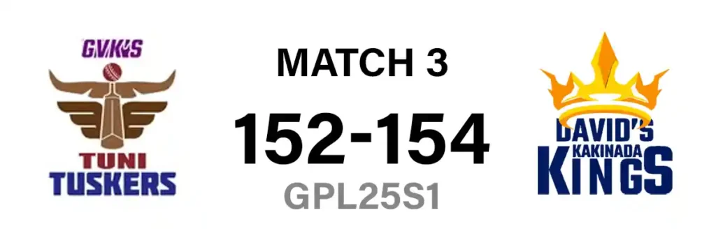 G.V.K.S Tuni Tuskers Vs David's Kakinada Kings Match 3 | miracleengineeringinfra.com